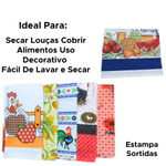 Pano De Prato Copa Estampado Toalha De Prato Guardanapo Kit Com 5 Ou 10 Peças