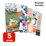 Pano De Prato Copa Estampado Toalha De Prato Guardanapo Kit Com 5 Ou 10 Peças