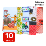 Pano De Prato Copa Estampado Toalha De Prato Guardanapo Kit Com 5 Ou 10 Peças