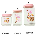 Kit Pote Quadrado P M G Tampa Rosa Para Mantimentos Cozinha Rosa Organizador De Alimentos