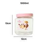 Kit Pote Quadrado P M G Tampa Rosa Para Mantimentos Cozinha Rosa Organizador De Alimentos