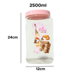 Kit Pote Quadrado P M G Tampa Rosa Para Mantimentos Cozinha Rosa Organizador De Alimentos