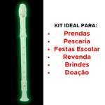 Kit Flauta De Brinquedo Para Prenda Musical Para Pescaria De Plastico Brilha No Escuro Infantil