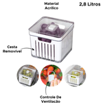 Kit Com 5 Peças Organizador Quadrado Retangular Com Tampa Tela Cesto Multiuso Geladeira Cozinha Guarda