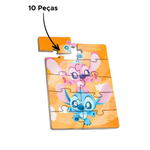 Mini Quebra Cabeça Jogo Infantil Em MDF Lembrancinha Lilo & Stitch Disney 10 Peças