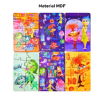Mini Quebra Cabeça Divertidamente Jogo Infantil Divertidamente 2 Disney Brinquedos Educativo MDF 10 Peças