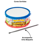 Tamborzinho Fazendinha Infantil Kids Tambor Instrumentos Musicais Brinquedo Musicalização Música Crianças