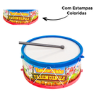 Tamborzinho Fazendinha Infantil Kids Tambor Instrumentos Musicais Brinquedo Musicalização Música Crianças