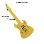 Guitarra De Brinquedo Musical Infantil Guitarrinha 4 Cordas Plástico Para Criança Sortida