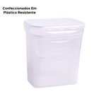 Kit 3 Potes Herméticos Retangulares Altos 4 Travas LP House
