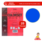 PAPEL A4 180G COLOR PLUS AZUL 25 FOLHAS