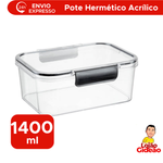 Pote Hermetico Organizador Clear Em Acrilico 1400ml