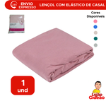 Lençol Com Elástico De Casal Em Poliéster 1,38m x 1,88 m x 20cm