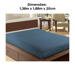 Lençol Com Elástico De Casal Em Poliéster 1,38m x 1,88 m x 20cm