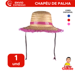 Chapéu De Palha Renda Com Tranças Infantil e Adulto Festa Junina Arraia