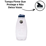 Garrafa De água Canoa Cristal Tampa Preta De Plástico Resistente 1500ml Para Geladeira