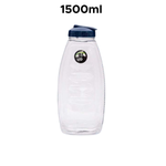 Garrafa De água Canoa Cristal Tampa Preta De Plástico Resistente 1500ml Para Geladeira