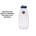 Garrafa De água Canoa Cristal Tampa Preta De Plástico Resistente 1500ml Para Geladeira