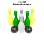 Kit Boliche Bolichão 6 Pinos Plástico 2 Bolas Infantil Criança Mini Boliche Sortidos