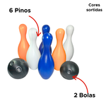 Kit Boliche Bolichão 6 Pinos Plástico 2 Bolas Infantil Criança Mini Boliche Sortidos