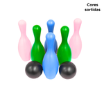 Kit Boliche Bolichão 6 Pinos Plástico 2 Bolas Infantil Criança Mini Boliche Sortidos