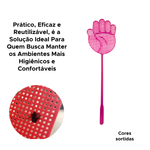 Mata Moscas Mãozinha Raquete Insetos Mosquitos Cabo Longo Plástico Manual Sortido