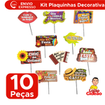 Kit 10 Placa Plaquinha Decorativa Festa Junina Julina Selfies