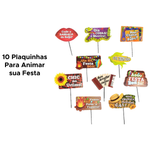 Kit 10 Placa Plaquinha Decorativa Festa Junina Julina Selfies