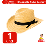 Chapéu Cowboy De Palha Country Vaqueiro Para Festa Funina Caipira Para Adulto