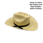 Chapéu Cowboy De Palha Country Vaqueiro Para Festa Funina Caipira Para Adulto