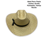 Chapéu Cowboy De Palha Country Vaqueiro Para Festa Funina Caipira Para Adulto
