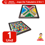 Jogo De Tabuleiro 2 Em 1 Ludo Coluna + Trilha Dinâmica Sobe E Desce Tamanho Grande 24cm x 24cm