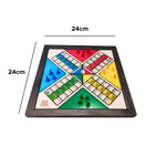 Jogo De Tabuleiro 2 Em 1 Ludo Coluna + Trilha Dinâmica Sobe E Desce Tamanho Grande 24cm x 24cm
