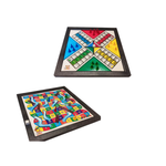 Jogo De Tabuleiro 2 Em 1 Ludo Coluna + Trilha Dinâmica Sobe E Desce Tamanho Grande 24cm x 24cm