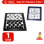 Jogo De Mini Xadrez + Trilha Estratégico Tutati 2 Em 1 Jogo De Tabuleiro