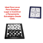 Jogo De Mini Xadrez + Trilha Estratégico Tutati 2 Em 1 Jogo De Tabuleiro