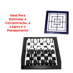 Jogo De Mini Xadrez + Trilha Estratégico Tutati 2 Em 1 Jogo De Tabuleiro