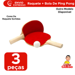 Kit 2 Raquetes De Ping Pong Tênis De Mesa Profissional Resistente + 1 Bola Sortidas