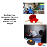 Kit 2 Raquetes De Ping Pong Tênis De Mesa Profissional Resistente + 1 Bola Sortidas