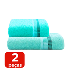Kit Jogo De Toalha De Banho Grande + Rosto Macia 2 Peças 98% Algodão 