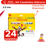 Canetinha Hidrográfica Caneta Hidrocor Lavável Neo-Pen Gigante Com 12/24 Cores Compactor