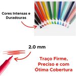 Canetinha Hidrográfica Caneta Hidrocor Lavável Neo-Pen Gigante Com 12/24 Cores Compactor