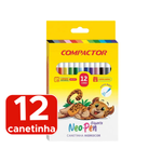 Canetinha Hidrográfica Caneta Hidrocor Lavável Neo-Pen Gigante Com 12/24 Cores Compactor
