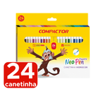 Canetinha Hidrográfica Caneta Hidrocor Lavável Neo-Pen Gigante Com 12/24 Cores Compactor