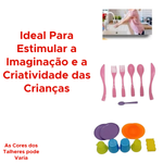 Kit Escorredor De Loucinha Clean Com 18 Peças Brinquedo Infantil Menina Faz De Conta