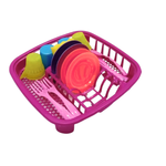 Kit Escorredor De Loucinha Clean Com 18 Peças Brinquedo Infantil Menina Faz De Conta