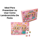 Jogo Quebra-Cabeça Princesinhas 60 Peças Brinquedo Infantil Para Lembrancinha Festas