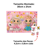 Jogo Quebra-Cabeça Princesinhas 60 Peças Brinquedo Infantil Para Lembrancinha Festas