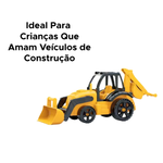 Carrinho Caminhão Trator Retroescavadeira Agroworks Maquina Escavadeira Brinquedo Infantil Criança