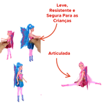 Brinquedo Boneca Para Meninas Fada Borboleta Com Asas Fadinha E Acessório